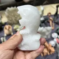 1PCS Natural Quartz White Jade Fish Animal Carving Polished Reiki Healing Fengshui High-Quality Room Decor Energy Gift 5