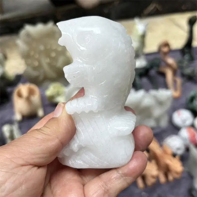 1PCS Natural Quartz White Jade Fish Animal Carving Polished Reiki Healing Fengshui High-Quality Room Decor Energy Gift 5 1PCS Natural Quartz White Jade Fish Animal Carving Polished Reiki Healing Fengshui High-Quality Room Decor Energy Gift 5