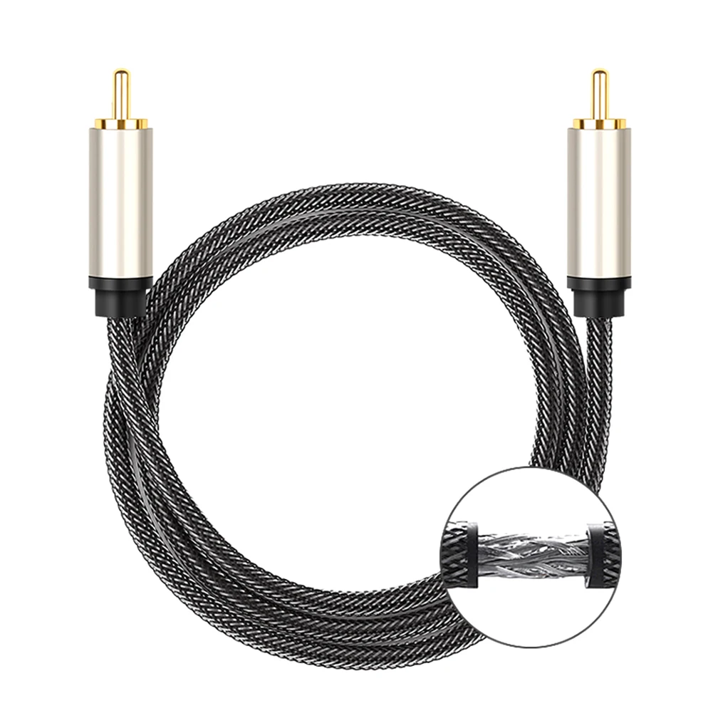 Coaxial Coax Audio Cable Gold Plated Video Home HIFI 5.1 Digital TV Accessories Subwoofer Amplifer RCA To RCA Male SPDIF