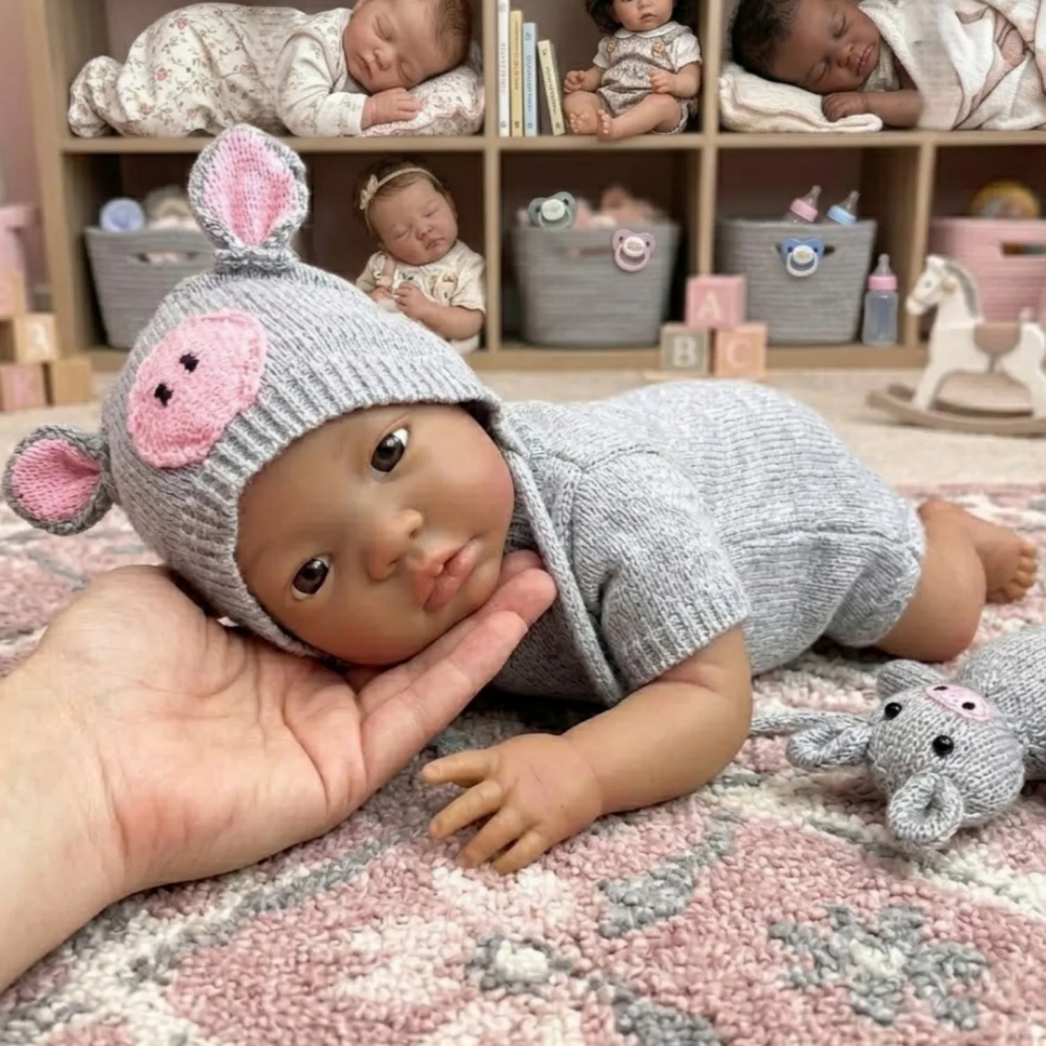 OtardDolls 18-inch Africa Girl Realistic Dark Skin Silicone Reborn Doll Anatomically Correct Waterproof Dark Skin Reborn Doll