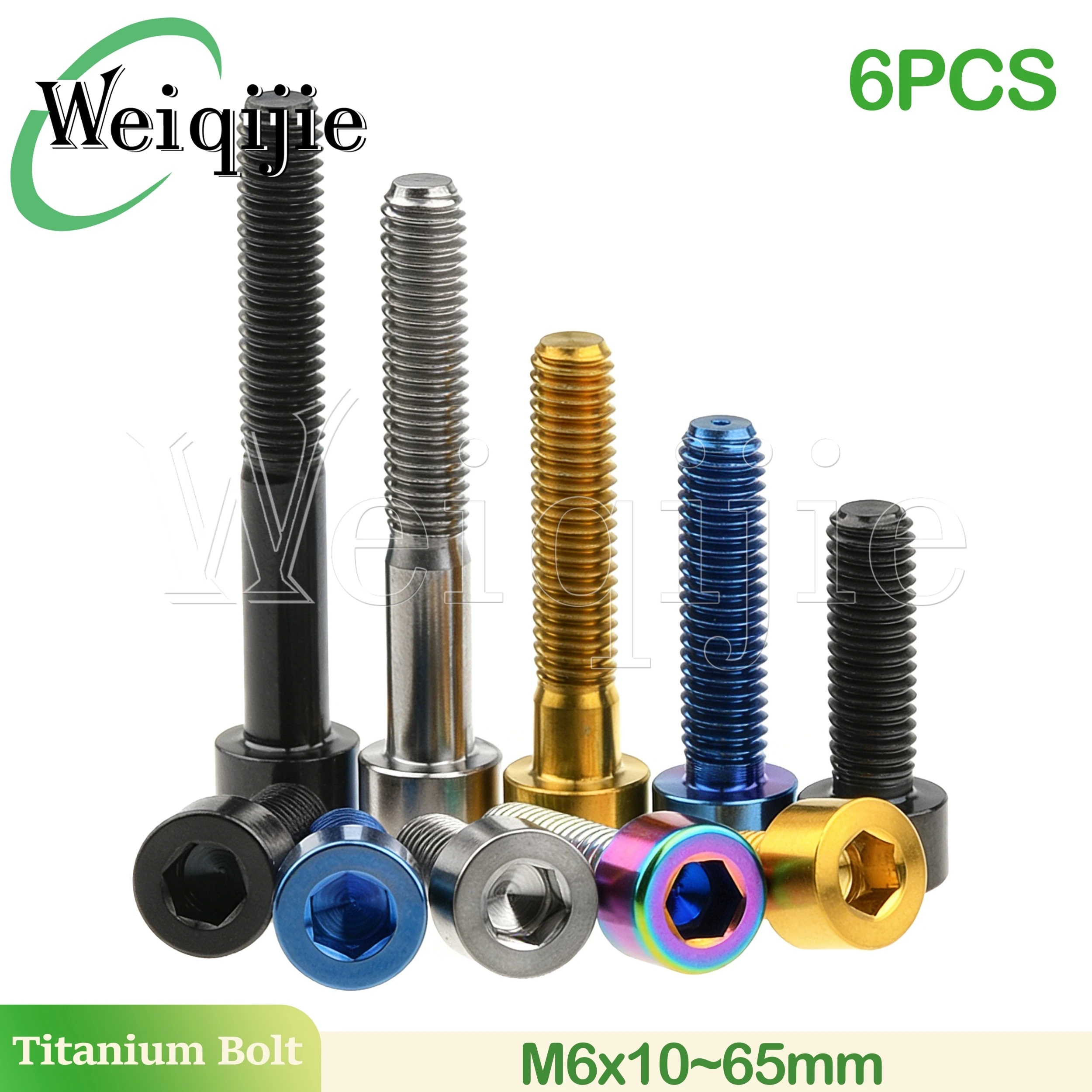 

Винты с шестигранной головкой Weiqijie, 6 шт., из титанового сплава, M6x10~65 мм, практичны для домашнего декора и модификаций.