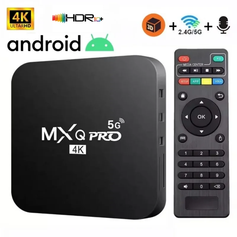 MXQ PRO TV BOX Android S905L 2,4G & 5G WiFi Original Quad Core Youtube Media Player Mxq Pro 4K Set Top Box IPTV Netflix YouTube
