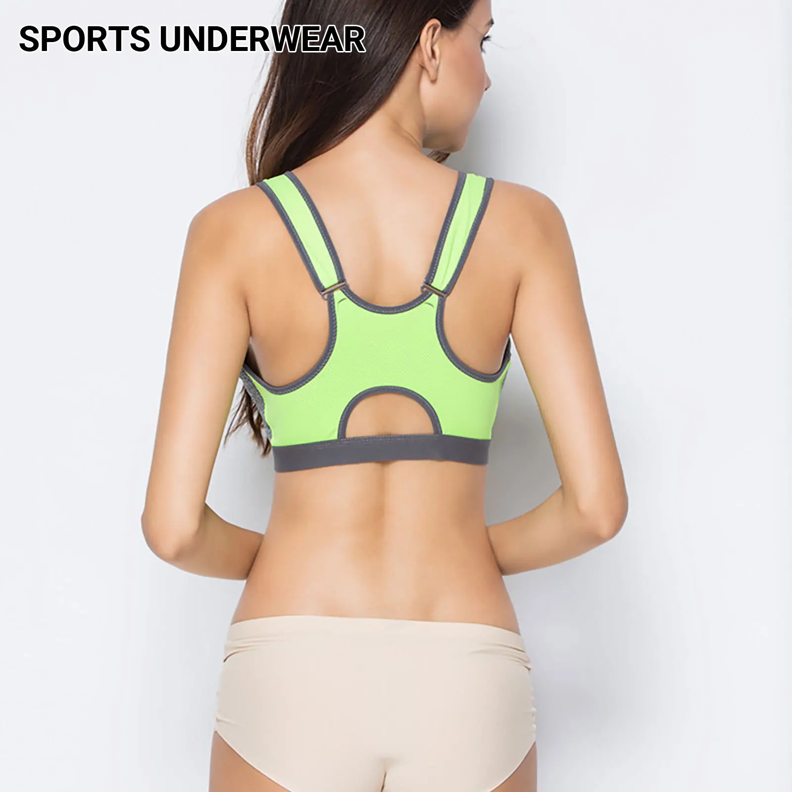 IUSIBRALEA Front Zipper Women's Sports Bra Underwear for Women Double Layer Inner Shockproof Cup Underwireless Vest Running