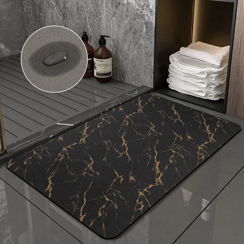 Diatomit-Matte Superabsorbierende Badezimmermatte Rutschfester Badteppich Duschraum-Eingangsmatte Toiletten-Fußmatte Badezimmerteppich – Detail 8