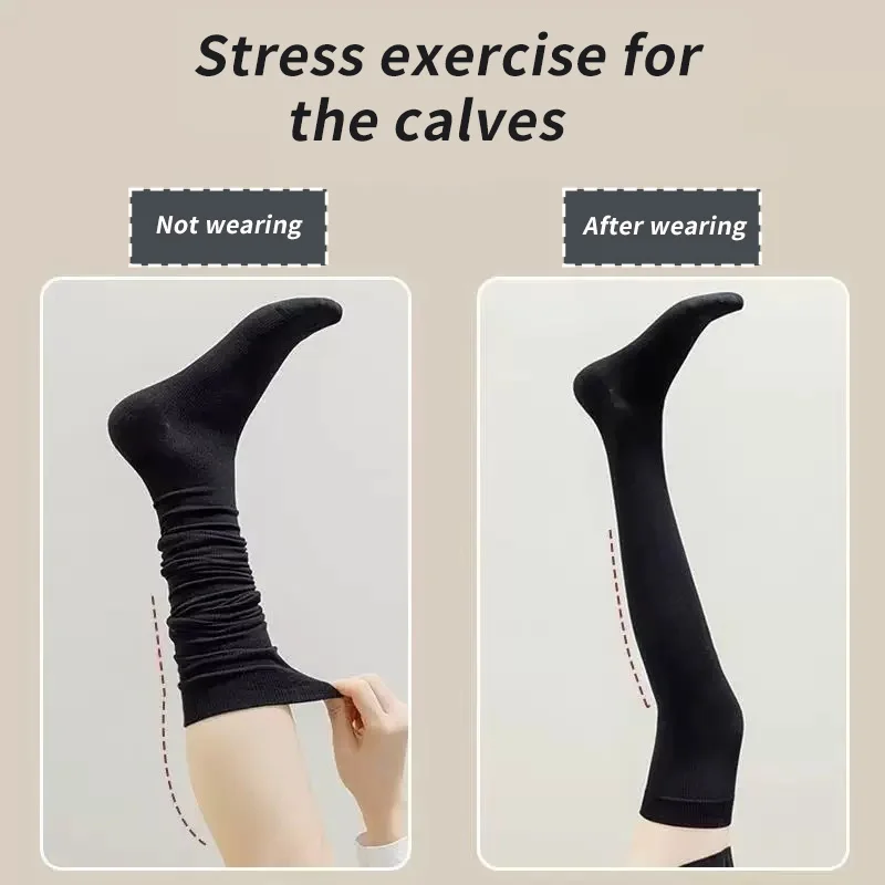 2 pairs of autumn and winter plus velvet and thick stockings fashion match color calf socks, suitable for winter daily leisure