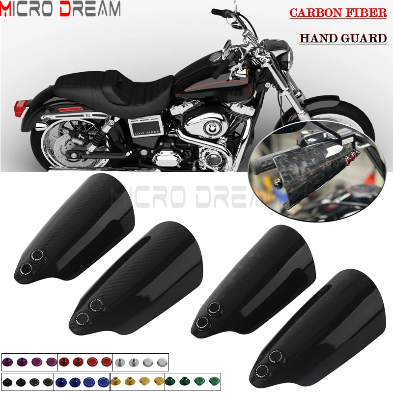 Carbon Fiber Motorcycle Handle Hand Deflector Guard Protection Handguards For Harley Dyna FXDL Road King FLHR Sportster Softail