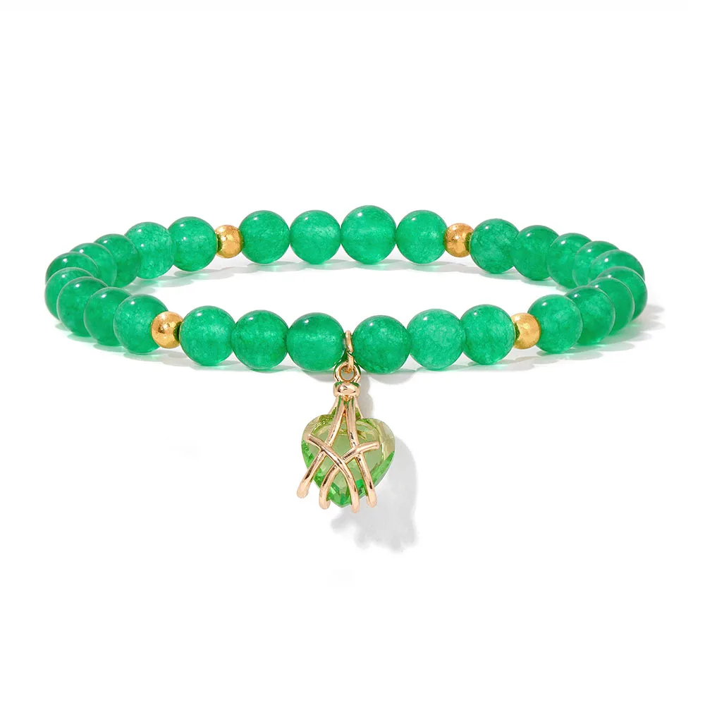 Großhandel Naturstein Rosa Rosenquarz Perlen Armband Frauen Tigerauge Katzenauge Perlen Herz Anhänger Armbänder Heilung Schmuck – Detail 6