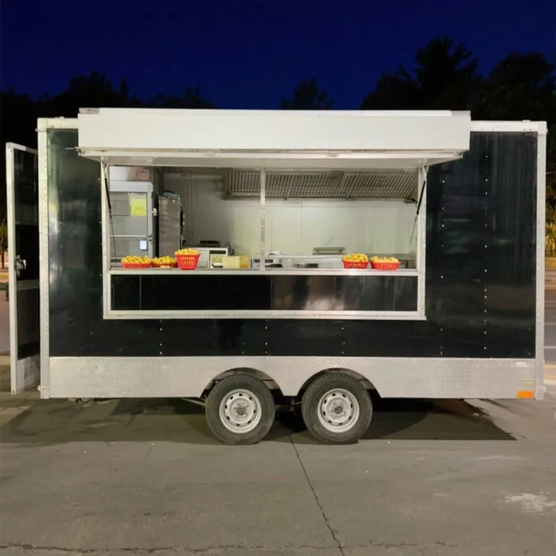 Mobile BBQ Food Truck - Multi-Function Concession Kitchen Snack Coffee Catering Trailer for Sale Europe