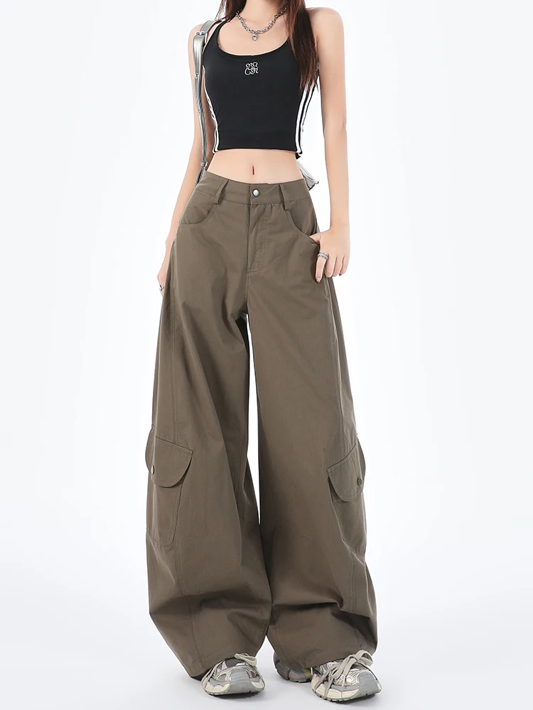 

American Style High Waist Wide Leg Workwear Pants Women's Spring Summer New Loose Slimming Casual Straight Knife Pants
