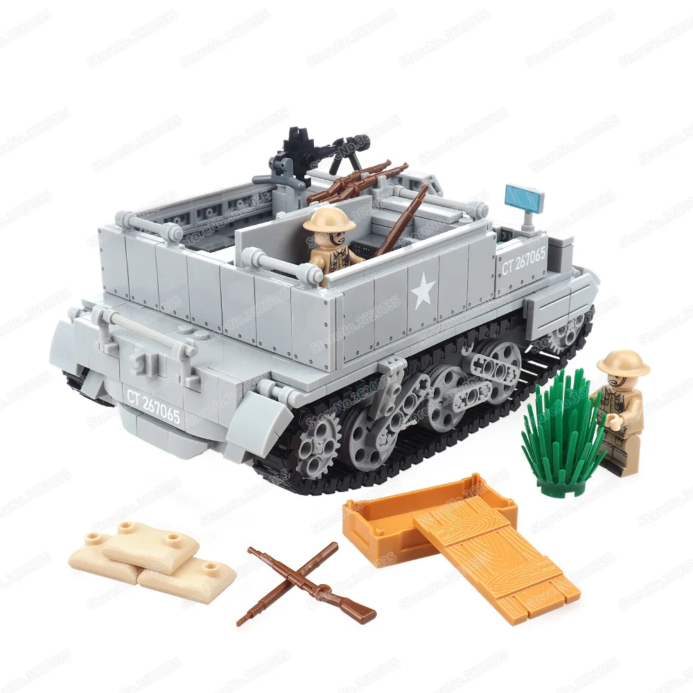 Bren Gun Carrier Building Block MOC WW2 Military figures Equipment Weapons Transport Support Scenes War Models Children Gift Toy