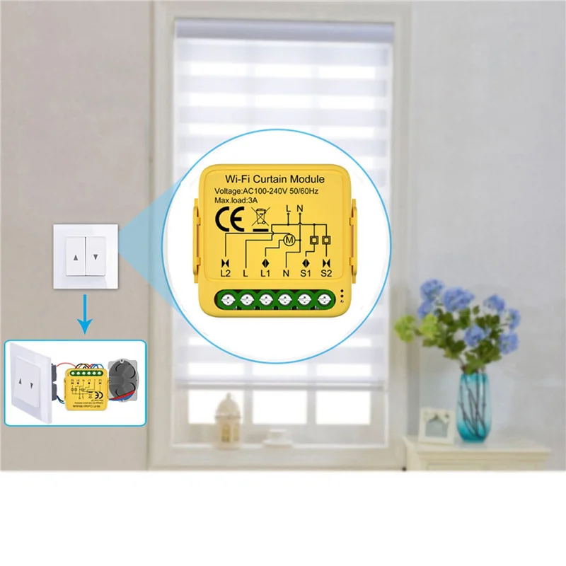 

-A15I 2X Tuya Smart WIFI модуль переключателя штор, подключенные рулонные жалюзи, слепой двигатель, приложение Smart Life работает с Alexa Google