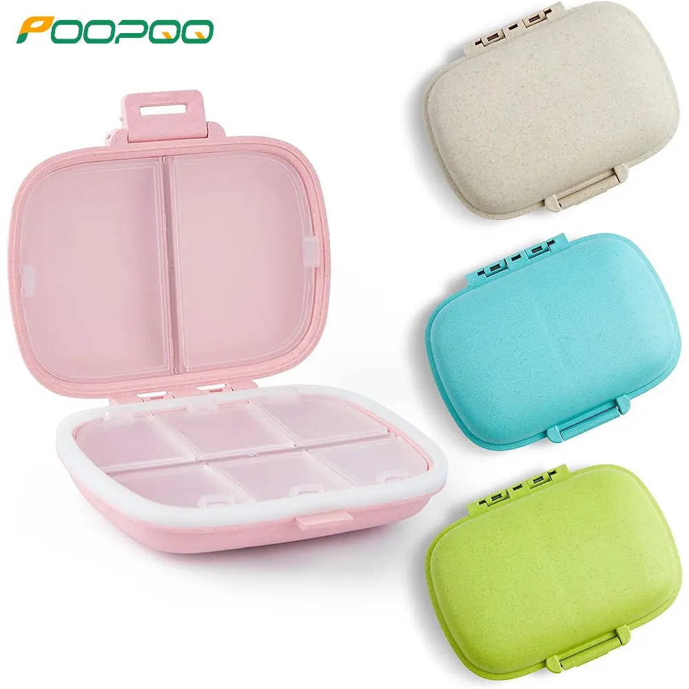 8 Compartments Travel Pill Organizer, Moisture-Proof Pill Case, Purse Daily Pill Box Portable Medicine Vitamin Holder Containers