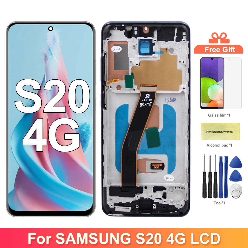 samsung-s20-4g-タッチスクリーン-g980-g980f-g980f-ds-lcd-ディスプレイ-タッチスクリーンデジタイザー-フレーム交換付き-100-テスト済み