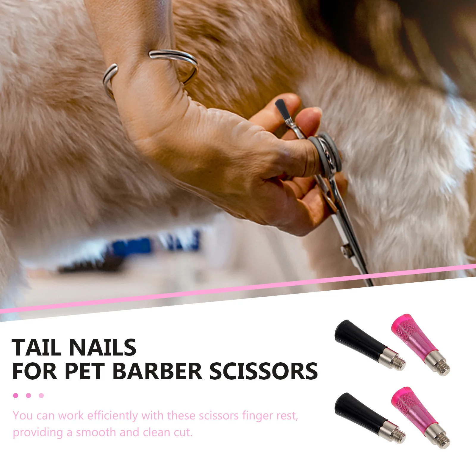 

4pcs Stainless Steel Hair Clippers Tail Nails Pet Scissor Finger Rest For Salon Barbers Home Use Scissors Fittings