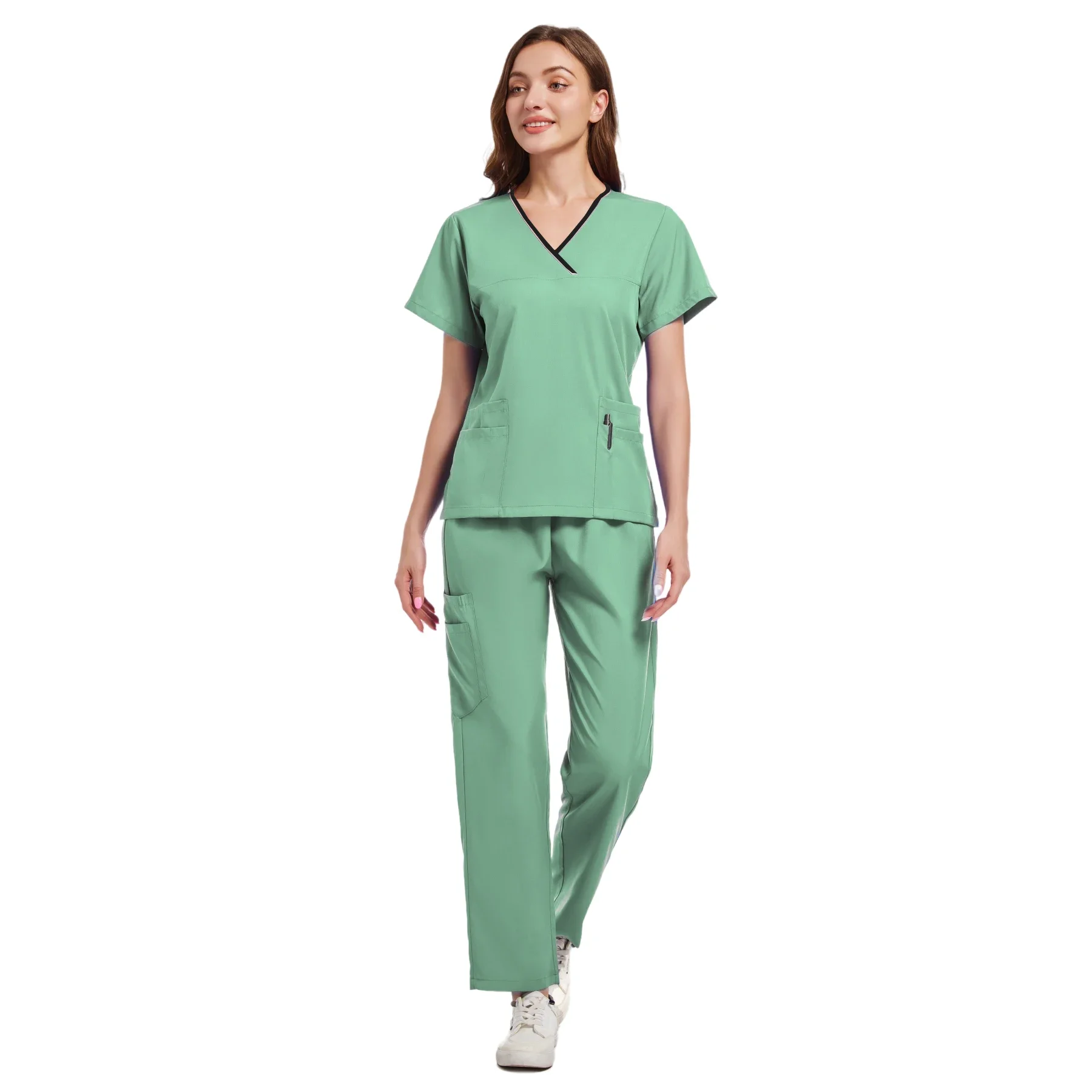 Uniforme d'infirmière en pharmacie à manches courtes, vêtements de travail unisexes pour médecins d'hôpitaux, uniformes de proporbuccale et dentaire, ensembles médicaux Scrdecentres, 14 couleurs