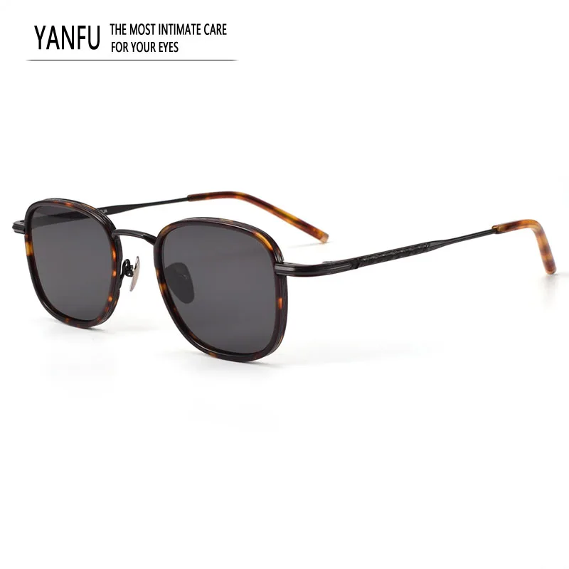 

Top Quality Titanium Classic Square Sunglasses Man Fashion Eyewear Men Acetate Outdoor UV400 Glasses Woman Nylon Lens for 148mm
