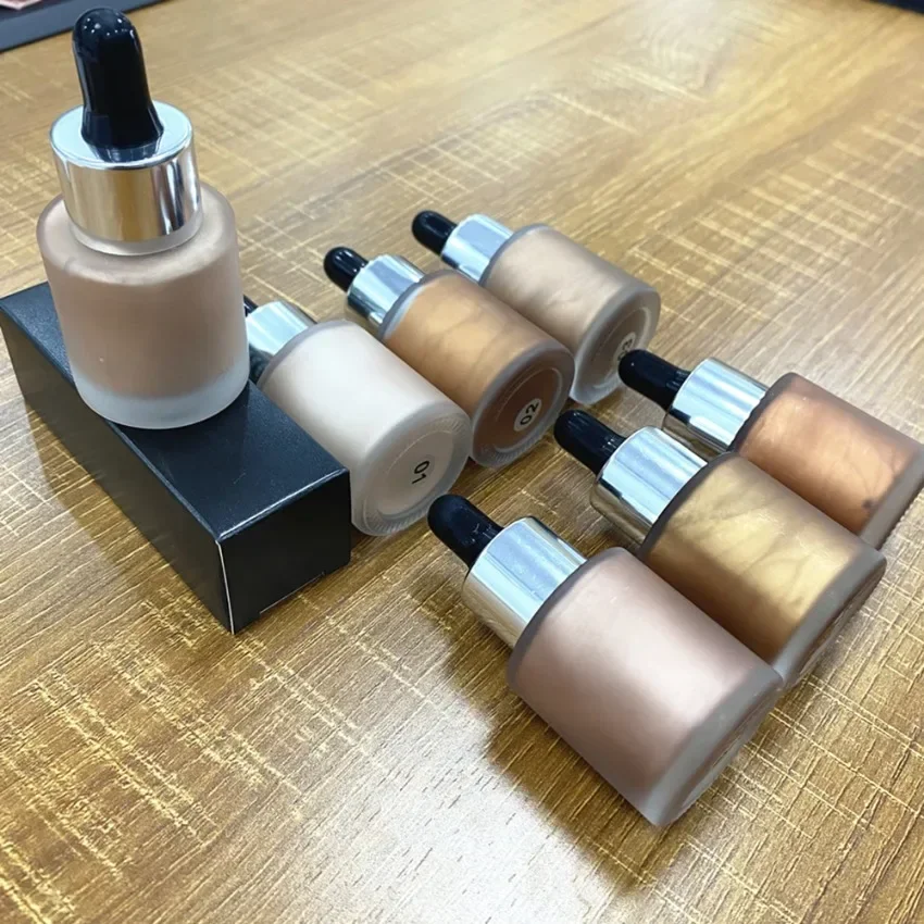 

7-color Multi-purpose Dropper Liquid Highlighter Custom Logo Long Lasting Bronzer Brighten Private Label Makeup Wholesale Vegan