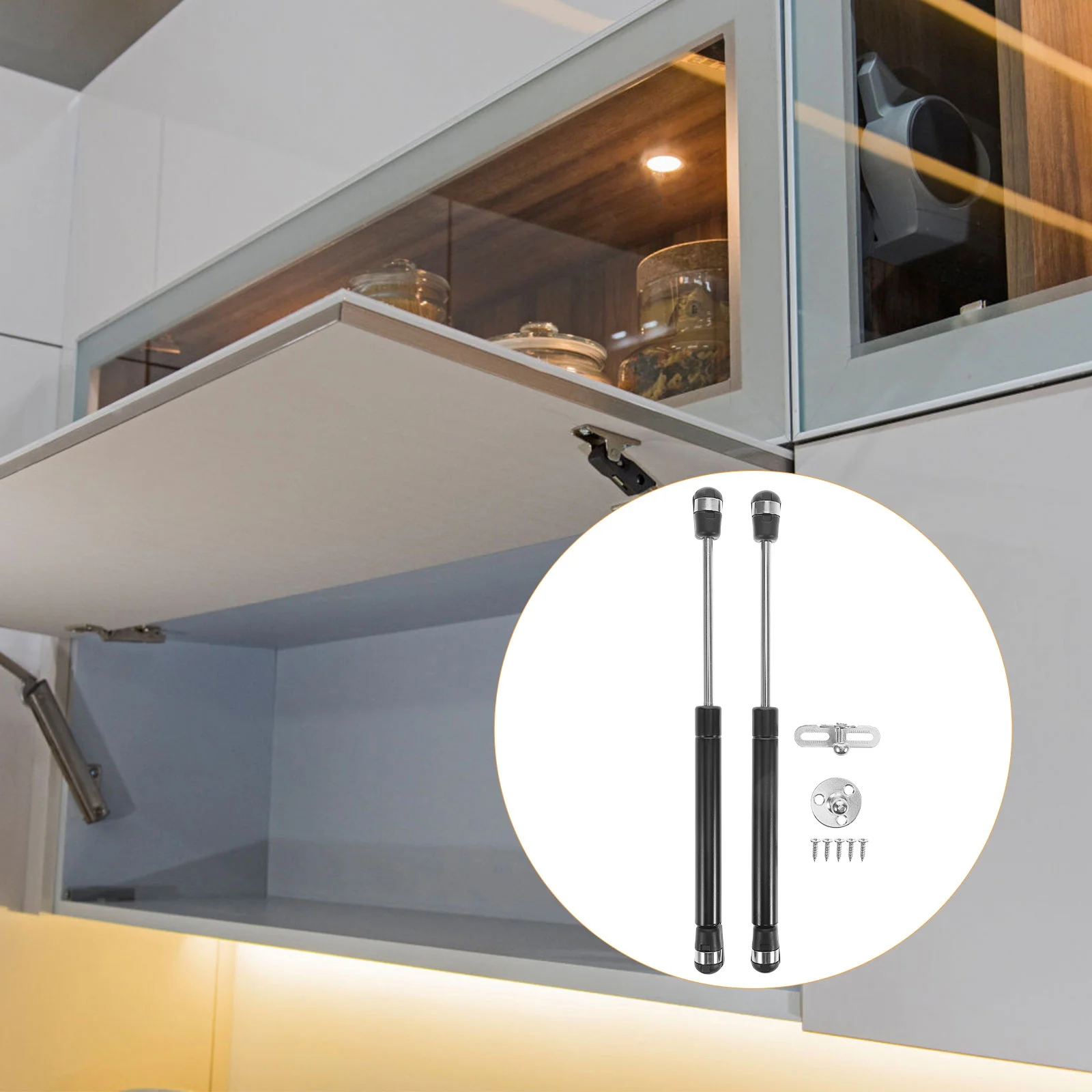 

2Pcs Gas Strut Hydraulic Support Rod 80n Cabinet Lift Soft Close Safety Door Support Gas Spring Buffer Gate Hinges