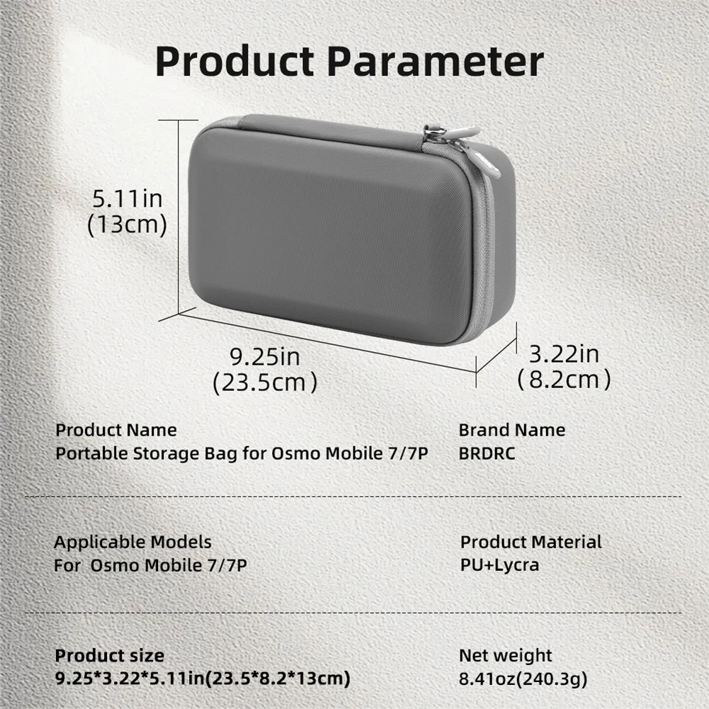 Carrying Case for DJI Osmo Mobile 7/7 Pro Portable Storage Bag Shockproof Travel Case with Mesh Pocket Handheld Gimbal Accessory