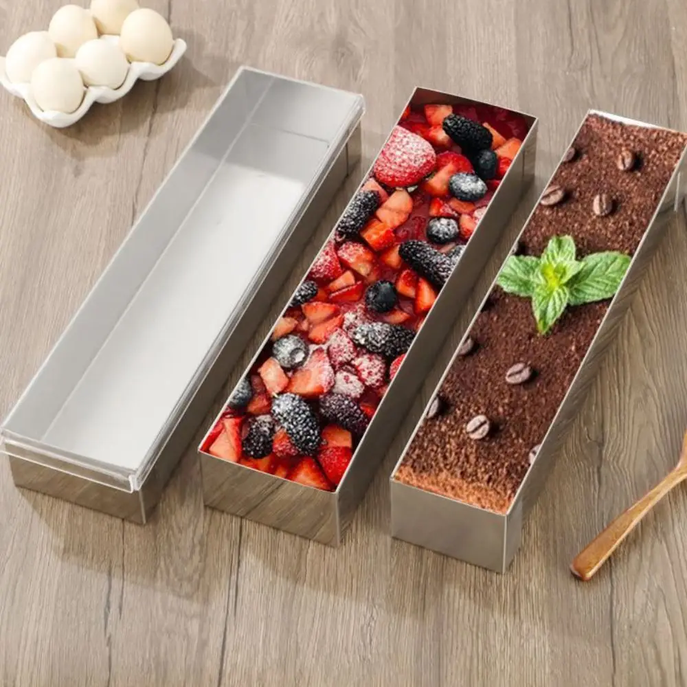 

Removable Design Tiramisu Cake Mold Rectangular Non-Stick Bread Mold with Lid Stainless Steel Mousse Mold Cheesecake