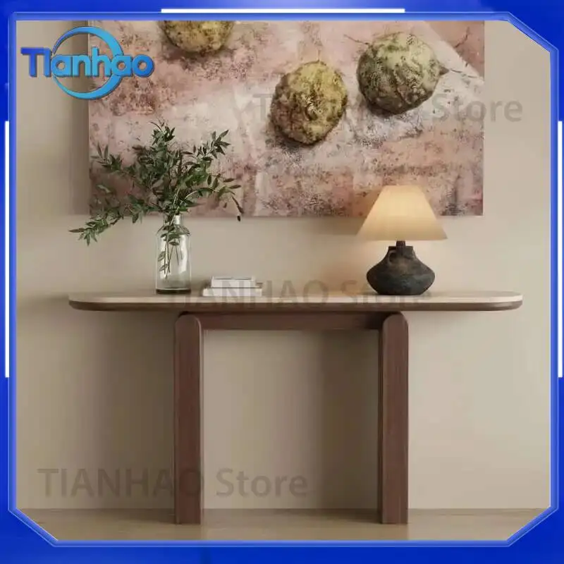 Modern Luxury Console Table for Midcentury Hallway Lobby Nordic Living Room Furniture Metal Frame Marble Top Wohnzimmer Tisch