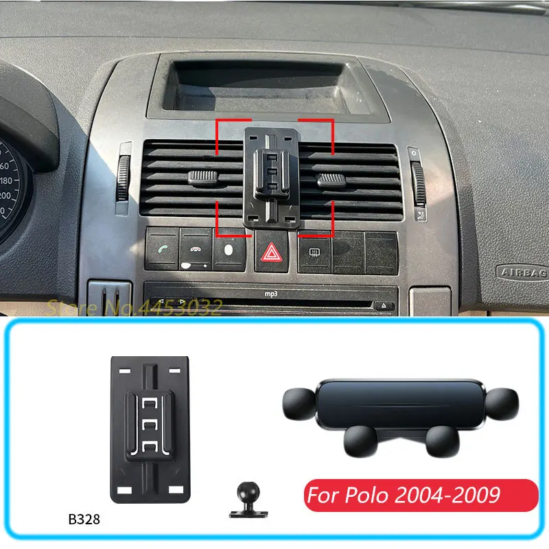 Uchwyt samochodowy na telefon do Volkswagen Polo 2004-2009 Grawitacyjny uchwyt do montażu na stojaku Poziomy uchwyt mobilny GPS Akcesoria z podstawą