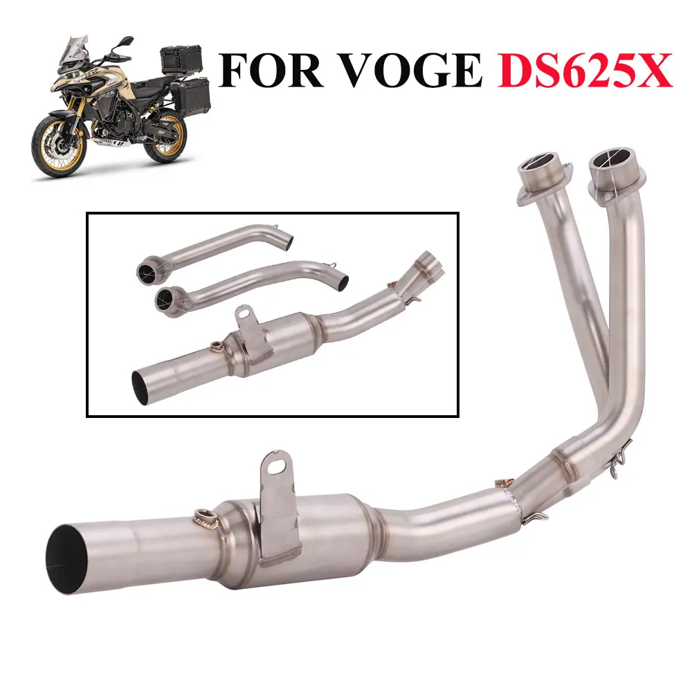 Für VOGE DS625X 2025 2026 Motorrad-Auspuffanlage Vorderes Verbindungsrohr Slip-On DS625X Auspuffanschluss Originaldurchmesser