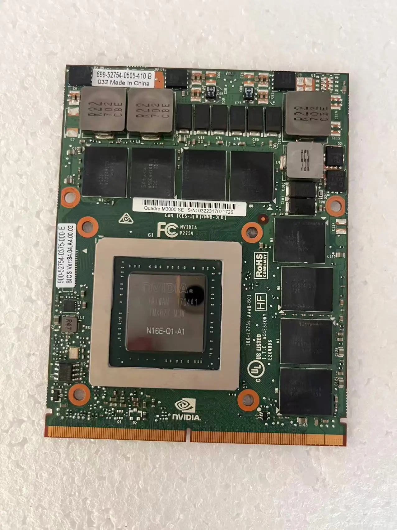 Placa Gráfica De Vídeo M3000m 4GB GDDR5 Para HP ZBook 17 G3 Para Dell Precision 7710 7720 N16E-Q1-A1