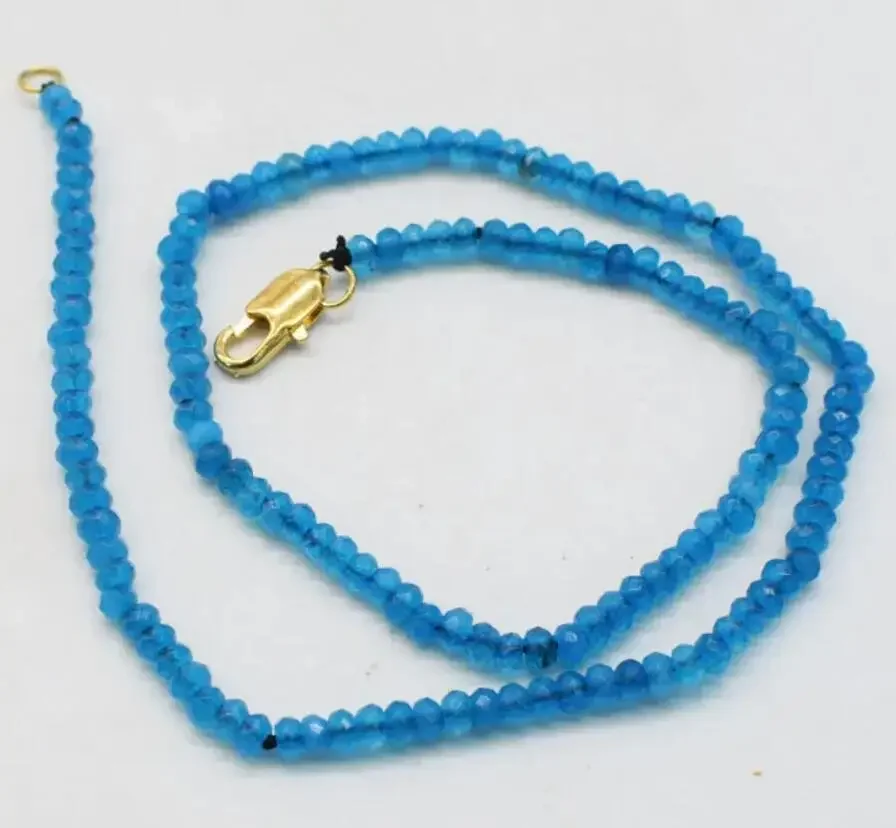 

new blue jasper faceted roundel 4*2mm chockers necklace 16inch wholesale beads