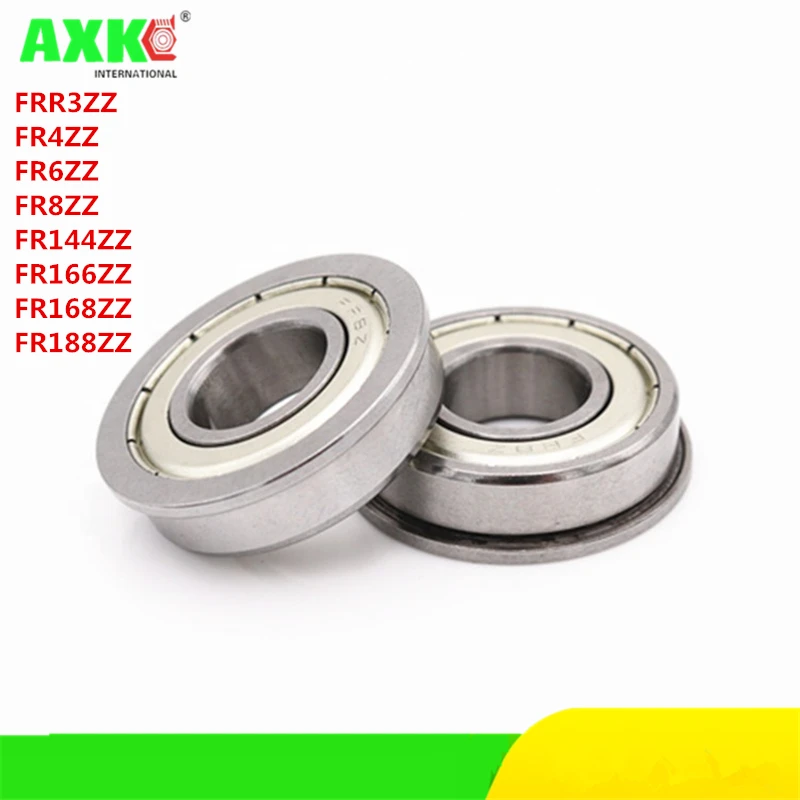 AXK 10PCS FR2ZZ to FR10ZZ Flange Bearing FRR3ZZ FR4ZZ FR6ZZ FR8ZZ FR144ZZ FR166ZZ FR168ZZ FR188ZZ Deep Groove Ball Bearing