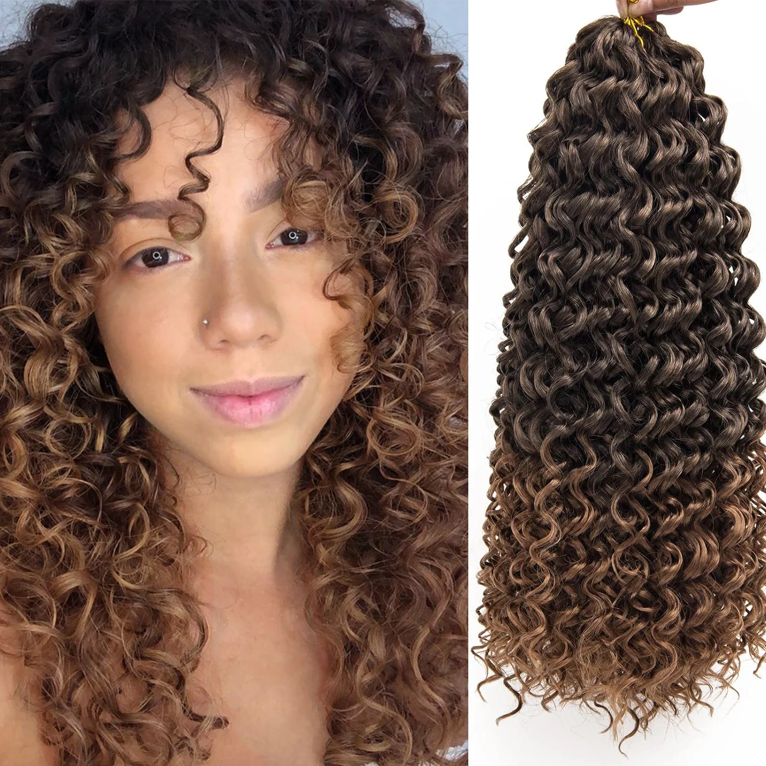 

Синтетические волосы GoGo Curl для женщин, натуральный черный цвет, глубокая волна, для плетения косичек, синтетические волосы для косичек в стиле бохо, с эффектом водной волны.