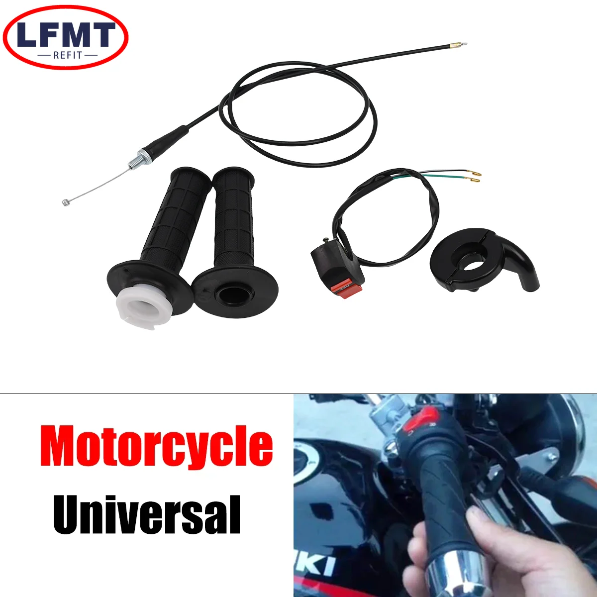 Mini Bike Professional For ATV Off-road Dirt Bike Motorcycle Throttle Accelerator Handle Grips Cable Set for 50cc 150cc 250cc