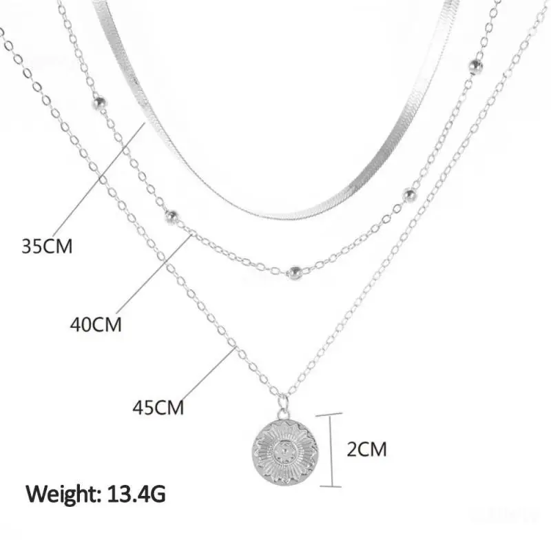 Clavicle Chain Not Easy To Fade 40-45cm Pendant Multi Layered Necklace Necklace Lady Simple Fashion About 15g Prime Chain Alloy