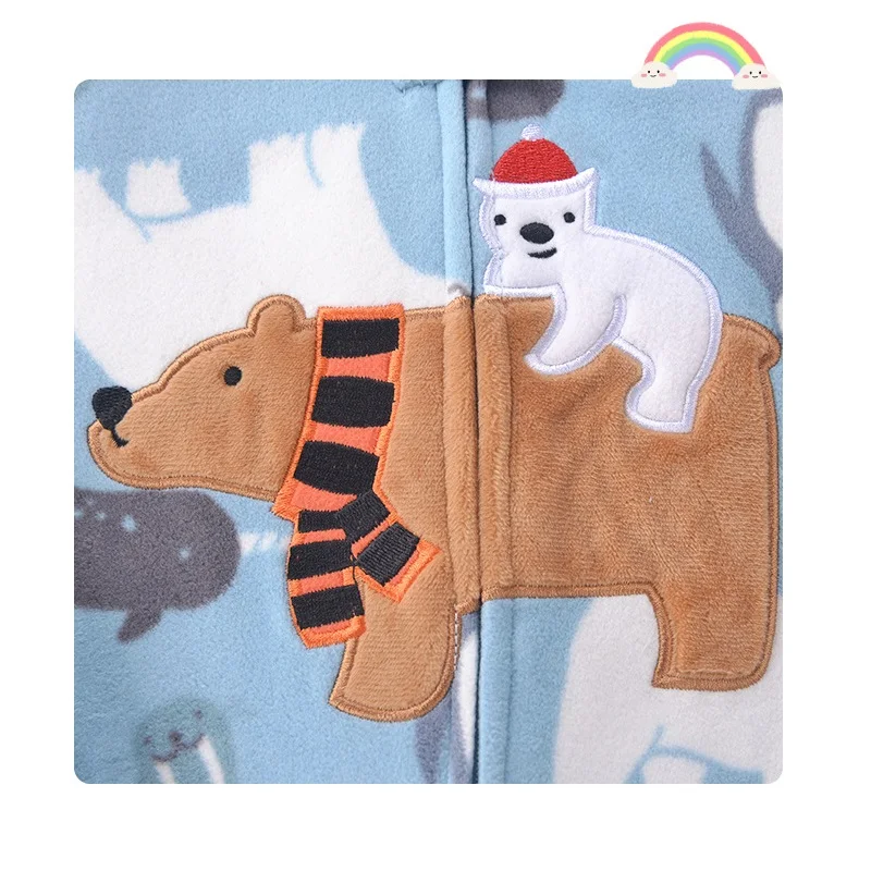 

Infant Baby Boy Clothes Spring Autumn Long Sleeve Romper Polar Fleece Warm Overalls Toddler Kids Pajamas Baby Girls Jumpsuit