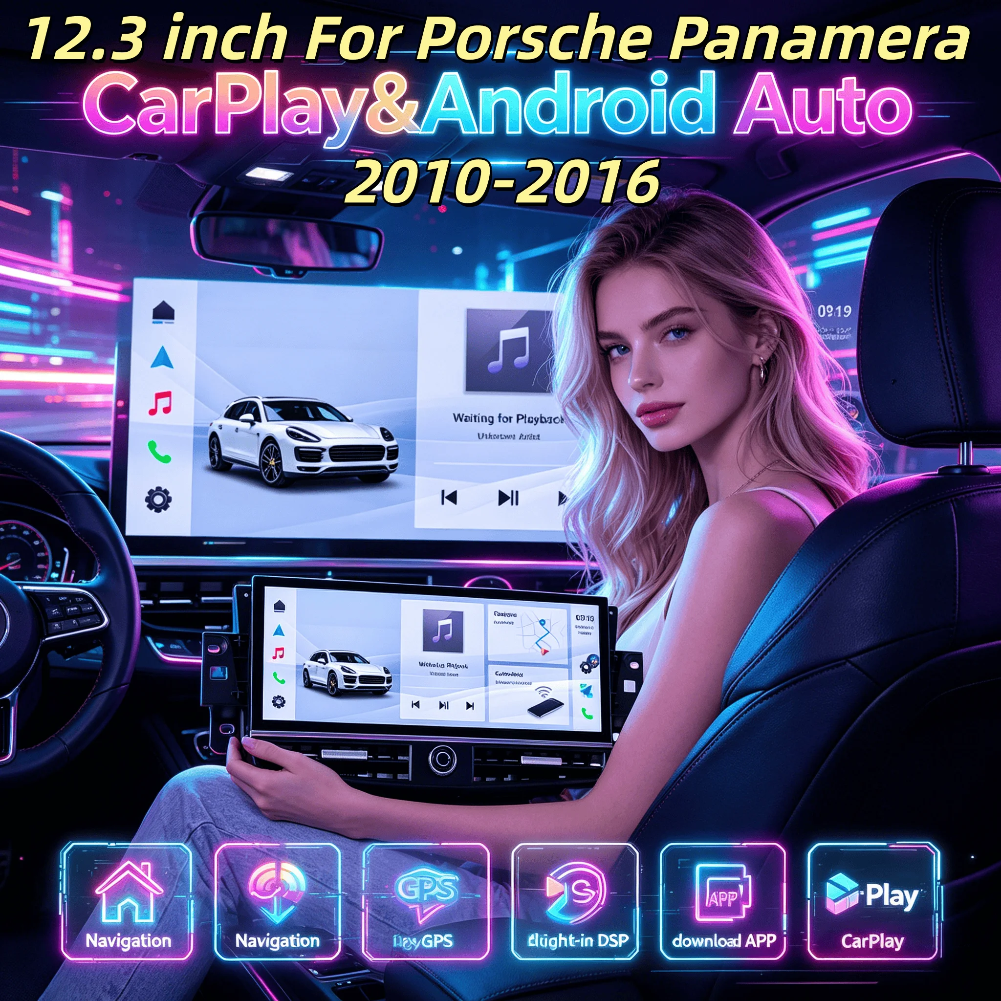 

H 12.3inch Multimedia Video Player Stereo Carplay For Porsche Panamera 2010-2016 Android 13 Player Auto Qled Screen Car Radio