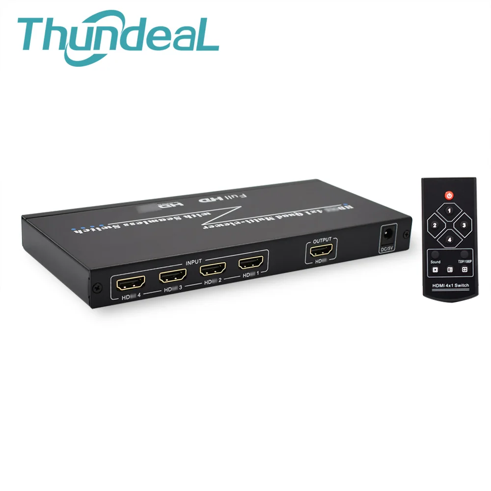 

HDMI-Compatible 4x1 Quad Multi viewer Seamless Switcher 4 Ports with Seamless Switch IR Remote Support 1080P HDMI-Compatible