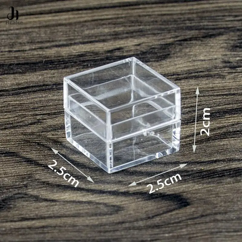 7.5ml Mini Small Square Box Transparent PS Plastic Box Cosmetic Drug Packaging Box For Jewelry Beads Case Display Container