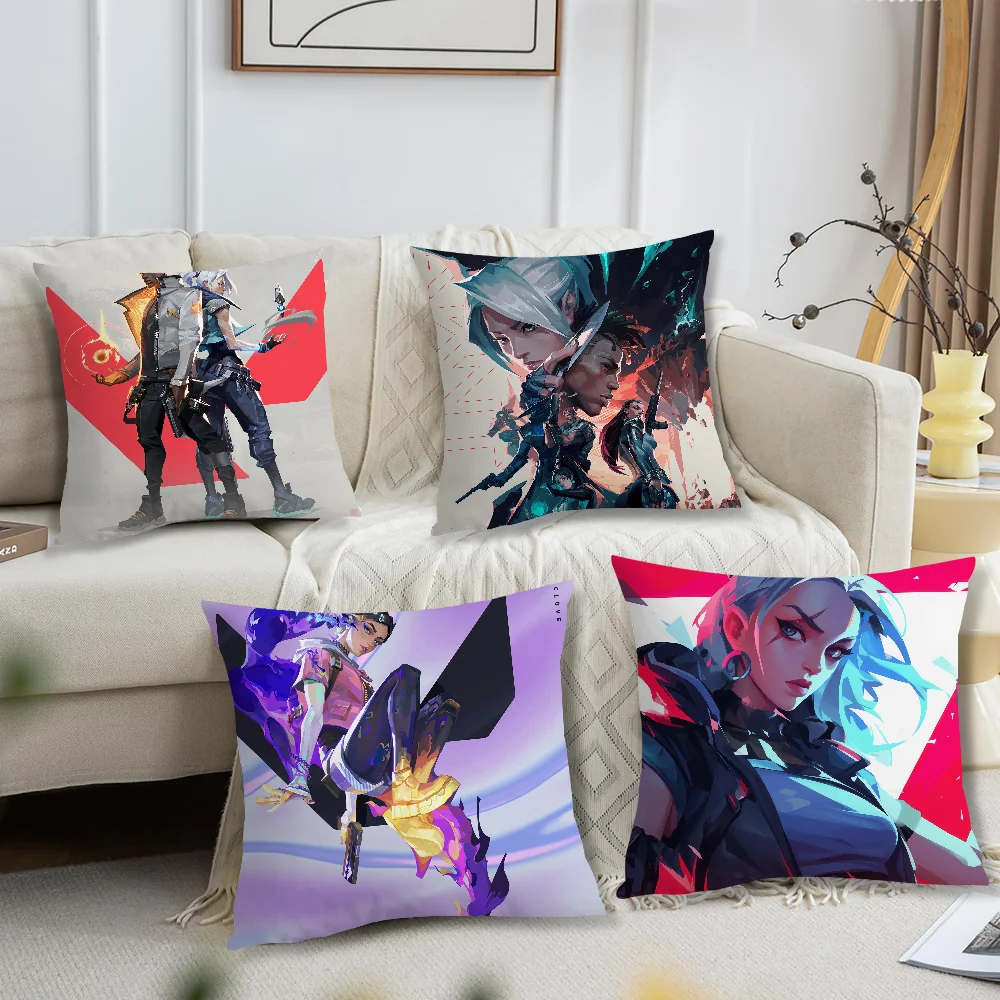 Hot Game Pillow Case Fan Style Square V-ValorantS Home Decor Cushion Cover Design Printed