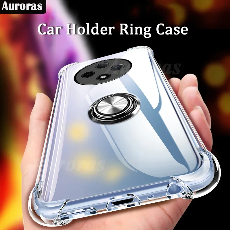 Auroras For OPPO Reno 12F 5G Case Adsorbable Ring Transparent Airbag Silicone Shell For OPPO Reno 12 Pro 5G Cover Fundas