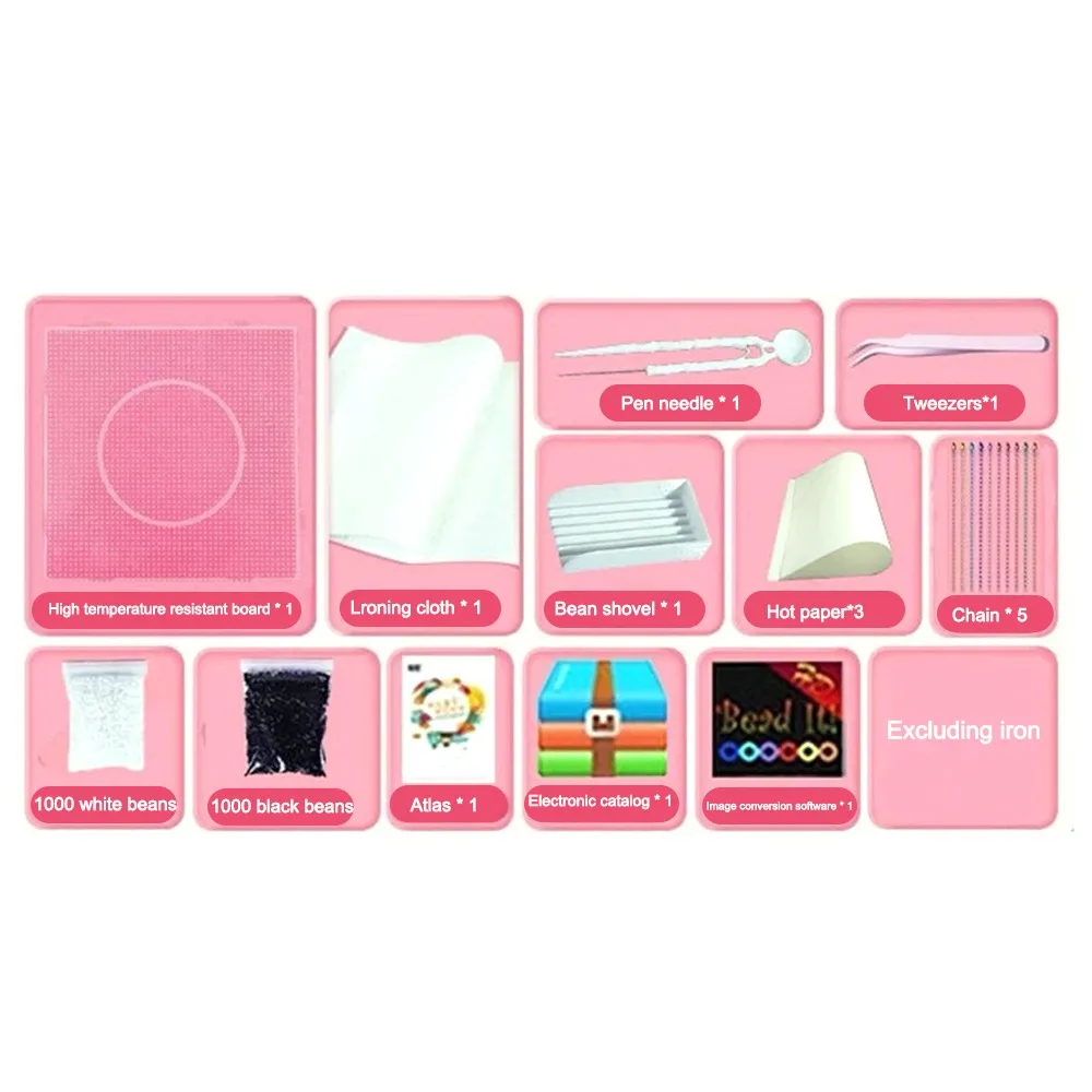 Stylo Perles à Repasser 5 Mm Rose – Outil Ergonomique DIY, Gain De Temps Pour Pixel Art Enfants