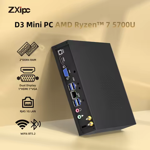 ZXIPC Mini PC AMD Ryzen 7 5700U R3 4300U Windows 11 32GB 1TB eMMC Wifi BT4.2 Mini Gamer Computer Pocket Office mini pc