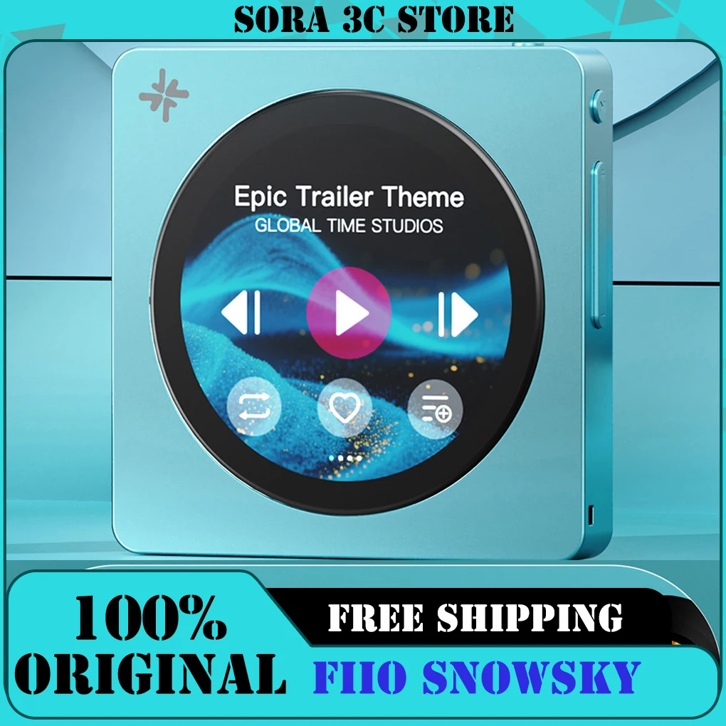 

FiiO Snowsky DISC Lossless Audio Player with Circular Touchscreen Mini MP3 2TB TF Expansion Dual DAC Bluetooth 5.4 Music Player