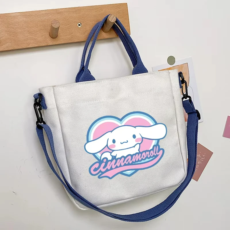 

Sanrio Cinnamoroll Kawaii сумка через плечо мультяшная портативная сумка через плечо большая вместительная сумка для хранения канцелярских принадлежностей сумки