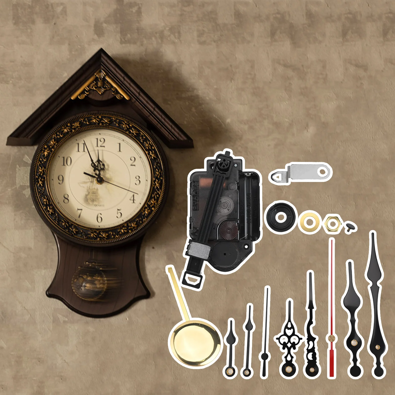 Clock Repairing DIY Clock Kit Clock Movement Set Clear Installation Instructions Compatible With Various Designs