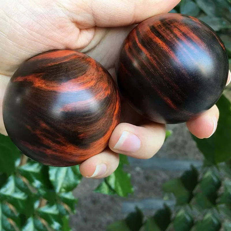 Solid Sandalwood Hand‑Held Rotation Fitness Balls Portable Toy Hand‑Movement Training Household Collectible Decoration Activitie