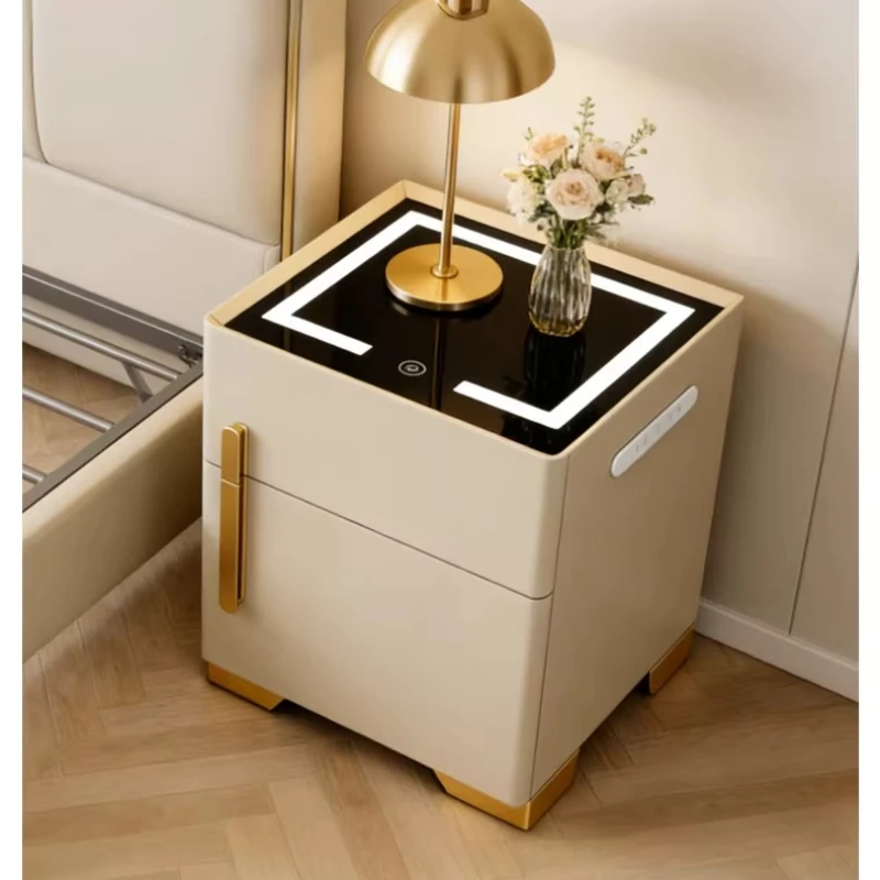Smart bedside table integrated small locker bedroom home storage cabinet