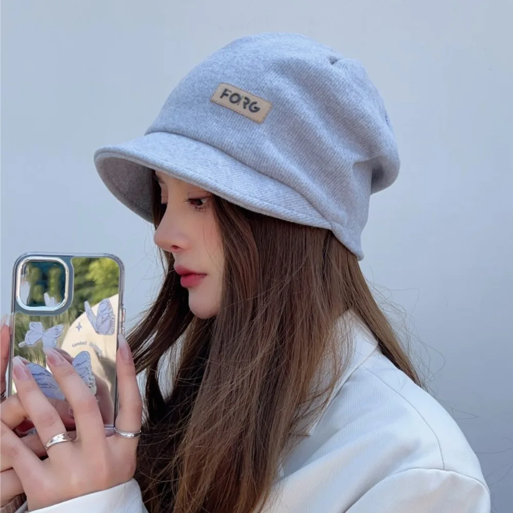 

Versatile Soft Knitted Hat Elastic Korean Style Beanies Thickened Peaked Cap Women