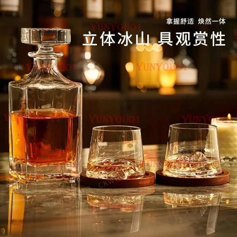 Copo de vinho de luxo leve guanshan vidro alto valor estrangeiro vinho espírito caixa de presente conjunto alto sentido casa