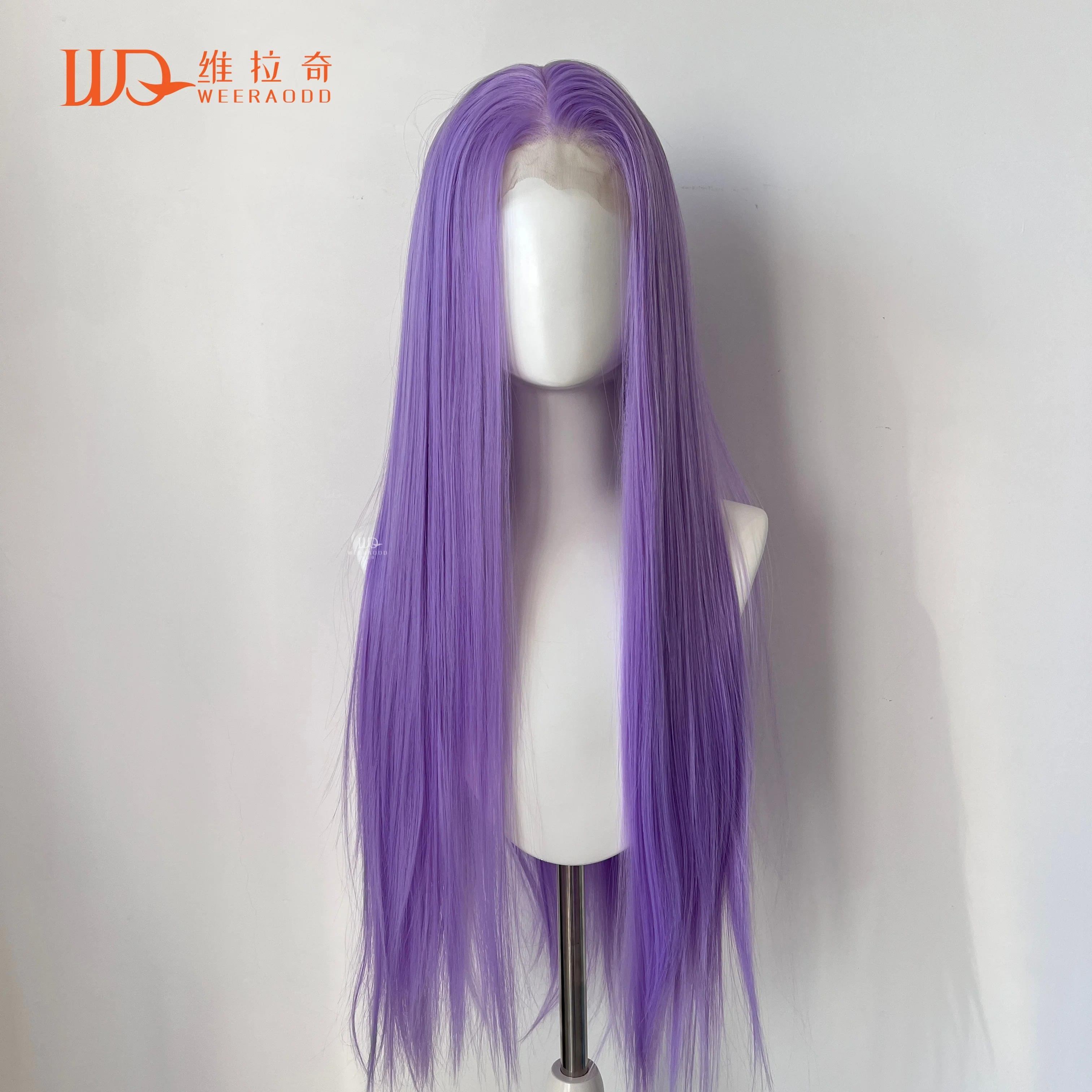 

Лавандово-фиолетовый 26-дюймовый прямой парик 13x4, парик спереди, бесклеевой, без клея, матовые, термостойкие синтетические волосы для косплея, вечеринки