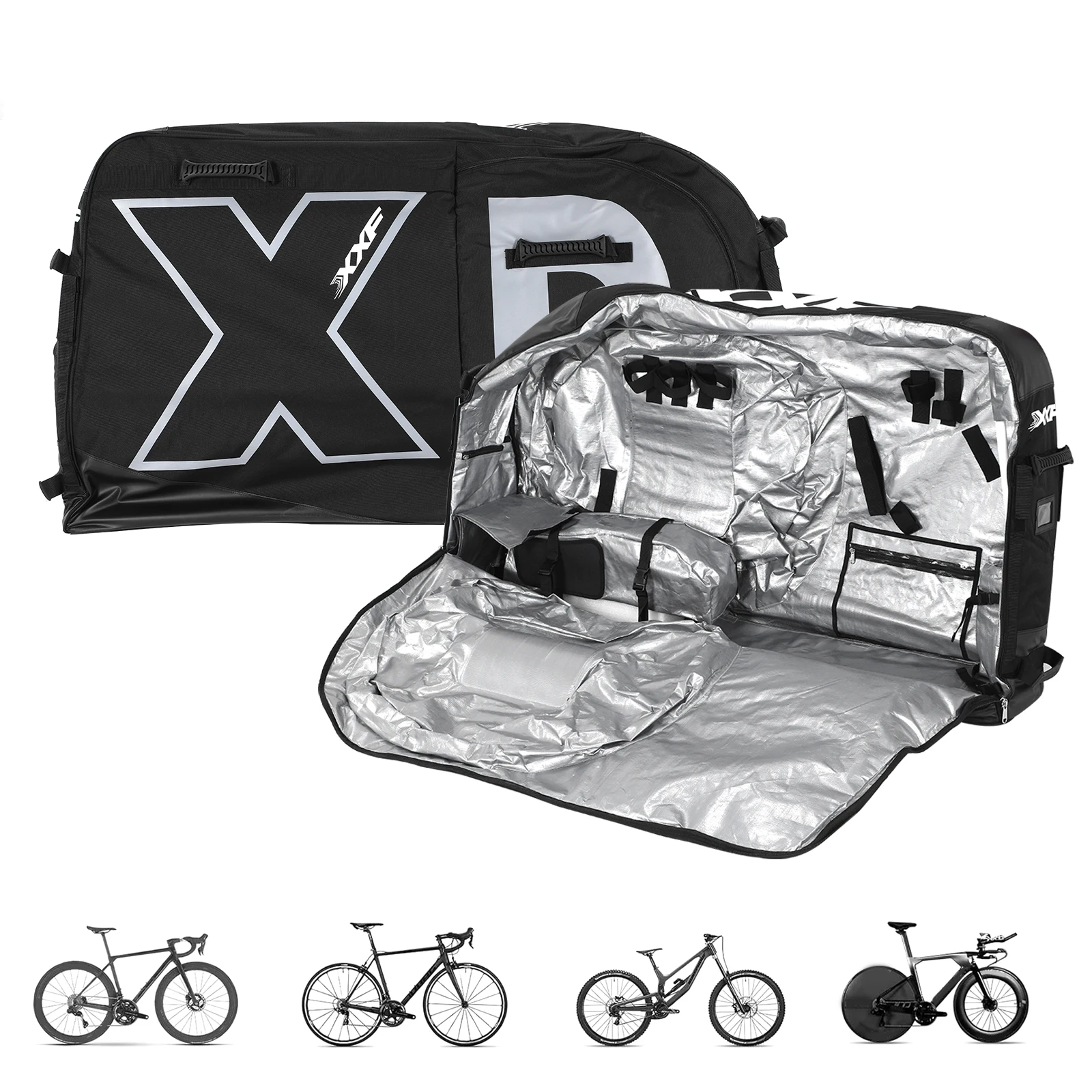 

Lightweight MTB Travel Bags With Wheels for 26/27.5/29in MTB & 700C Road Bicycle Nylon 900D Soft Bike Transport Case Waterproof